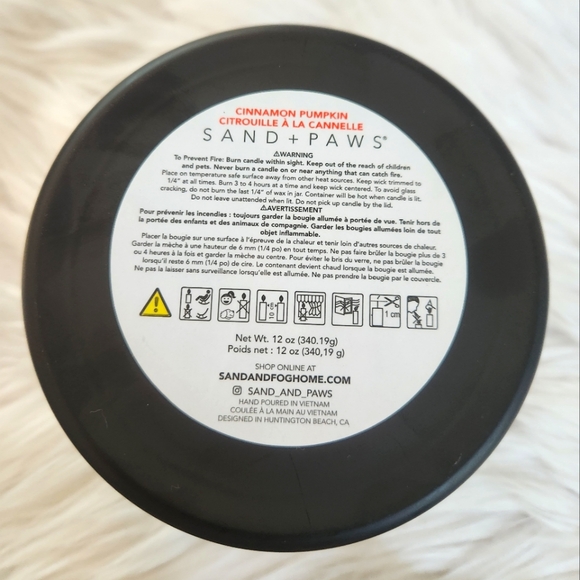 New Halloween Sand + Paws Soy Wax Blend 12 oz Candle - Cinammon Pumpkin - Picture 5 of 5